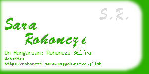 sara rohonczi business card